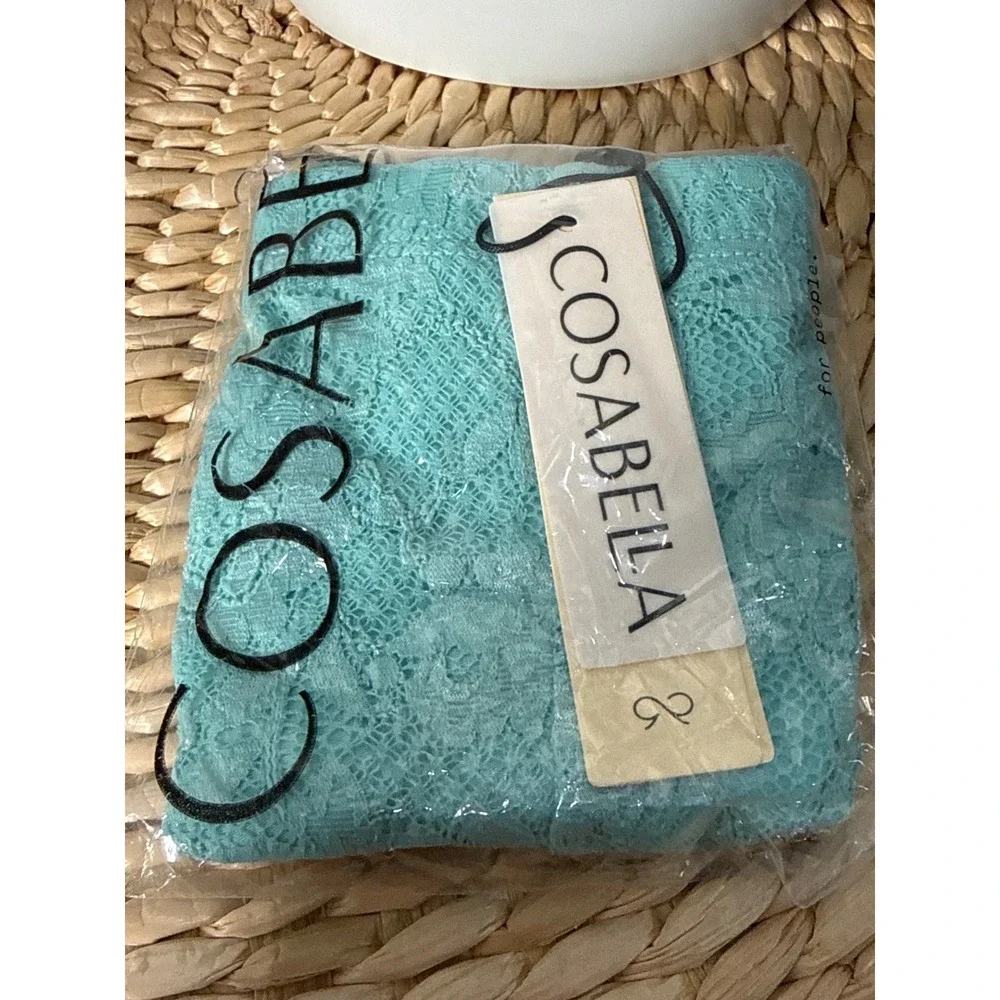 Cosabella Never‎ Say Never Capri Blue Lace Classic G-String Thong size L